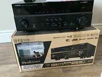 Yamaha RX-V781 receiver sitting on original box