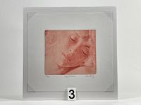 Image of the mounted etching showing the full artwork in protective wrap with number 3 identifier.
