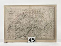 Full view of antique Switzerland map by Demarche, showing the entire territory of Switzerland with borders and geographic features.