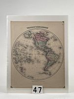 Full photo of the antique Western Hemisphere map by Colton.