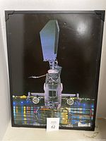 Front view of the framed LED lighted AH-1F Cobra helicopter image showing the entire 18x24 inch frame and photographic subject
