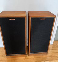 Front view of two speakers side by side