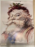 Full view of the Saint Nicholas poster print showing the entire artwork of the face and upper torso in warm tones.