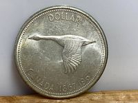 Obverse side of the coin showing a flying Canada goose in flight with inscriptions 'CANADA 1867-1967' and 'DOLLAR' around the edge.