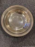 Top view showing overall round shape and pierced lattice rim decoration
