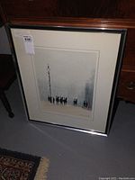 Full view of framed Klitz print showing artwork, mat and black frame