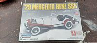 Box front showing 1929 Mercedes Benz SSK model and branding