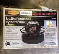 Box of Craftsman orbital buffer polisher system showing model number and product branding including Sears & Roebuck.