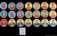 Front view of all 21 octagonal York Peanut Butter NHL panels