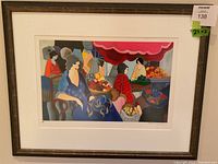 Full view of framed print on wall showing complete composition and frame