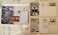 Photo of three first day covers: Toronto Maple Leafs 75th anniversary 2022, Boy Scouts of America 50 years of service National Jamboree 1960, Boy Scouts of America 5th National Jamboree 1960.