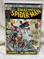 Front cover of The Amazing Spider-Man #116 showing Spider-Man fighting the Smasher at a construction scaffolding with speech bubbles and title.