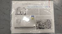Photo of 1980 definitive mint set backing card with "The Great Nuclear Journey" text and 1981 Kennedy Space commemorative stamp affixed.