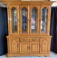 Front view of assembled buffet and hutch