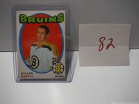 Front view of Dallas Smith hockey card showing player photo in Bruins uniform