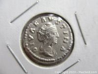 Coin obverse showing bust of Empress Faustina II with legend.