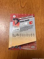 Back of Mathew Tkachuk hockey card showing player statistics and biography.