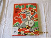 Front cover of vintage Bing Bang jumbo coloring book showing cartoon rabbit character with musical instruments, multi-language text indication and good overall condition.