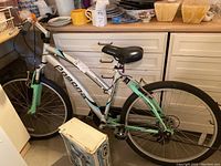Side profile of Pomona 10 speed bicycle showing frame, tires, saddle and handlebar assembly.