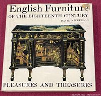 Front cover of the book showing title, author, and an image of an 18th century cabinet with artwork.