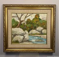 Framed oil painting showing entire artwork and frame