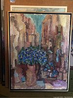 Front view of framed painting showing full composition