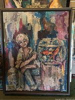 Front view of framed painting showing full composition and frame