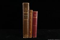 Photo of the spines of three vintage Native American themed books: The Song of Hiawatha, Earth, and The Deerslayer.