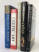 Five Celtic books shown standing together to display spines with titles and authors.