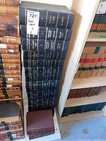 Photo of stack of law books 'Revised Statutes of Ontario' arranged on shelf showing spines with volume numbers and chapter ranges.