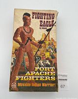 Box front showing Fighting Eagle by Marx with image of Indian warrior figure and western battle scene.