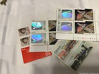 Stamps showing a mix of Canadian and other collectible postage with different designs