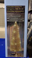 Side of the product box with detailed product information, showing product name, size (10 inch/25.5 cm), and features including battery-powered LED lights.