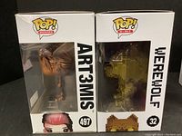 Front view of Ready Player One Art3mis (497) and Altered Beast Werewolf (32) Funko Pop! figures in original packaging.
