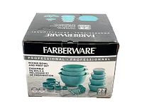 Closed box of Farberware Professional 23-Piece Mixing Bowl and Prep Set showing product image and details.