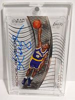 Front view of Kobe Bryant autograph card in acrylic case
