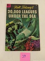 Full front cover of the comic book showing diver and shark underwater scene with title and publisher info.