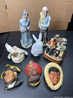 Group photo showing all figurines and music boxes in the lot.