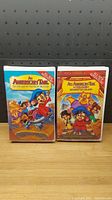Front view of two sealed An American Tail VHS tapes showing colorful animated covers.