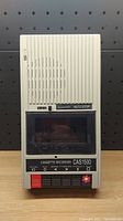 Front view of Califone CAS1500 cassette recorder showing control buttons and cassette window