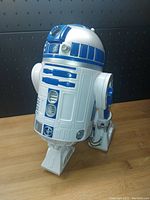 Front view of the R2-D2 toy showing the detailed body and head design.
