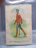 Photo showing entire tobacco silk with marching military figure.