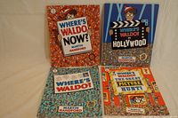 Photo showing four Where's Waldo? books stacked and overlapping, titles visible