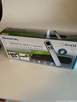 Photo of the Pandigital handheld wand scanner box showing product name, features, and included accessories.