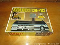 Box of Coleco CB-40 transceiver base station CB radio showing product branding and image.
