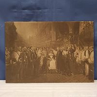 Full view of the 13x19 inch sepia-tone print showing the coronation scene with many figures and architectural details.