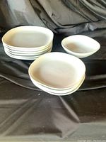 6 dinner plates and 1 soup bowl, 4 salad plates with matte white finish