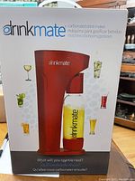 Photo of the Drinkmate carbonated drink maker box showing the product image and branding.