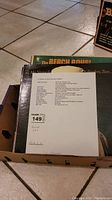 Photo showing a list of the 15 LP records included in the box with titles and other details compiled by the seller.