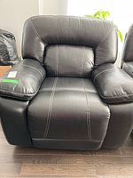 Front view of recliner in upright position